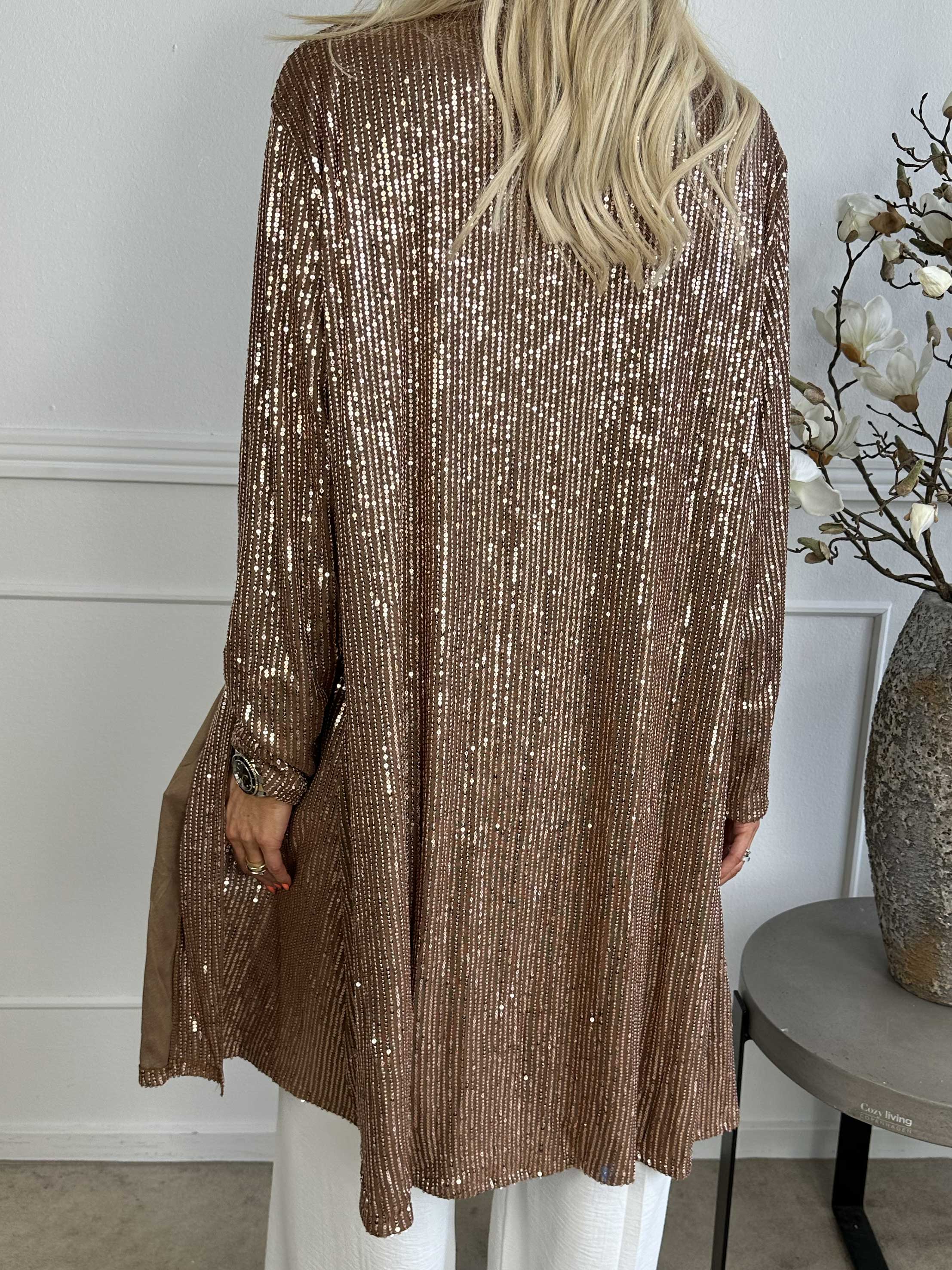 Rosa Glitter - Cardigan med pailletter